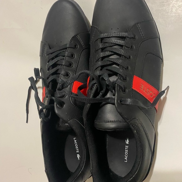 Mens Lacoste black leather casuals US 11.5 - Picture 5 of 7